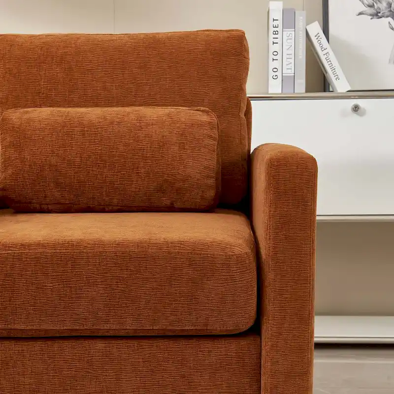 Chenille Upholstered Accent Chair with Armrests