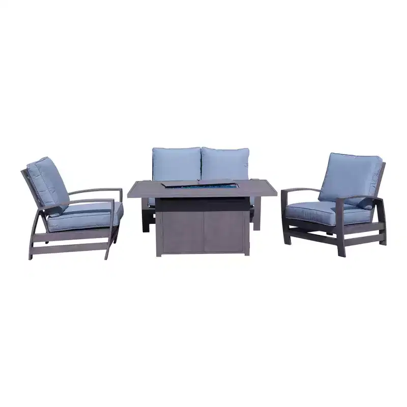 Courtyard Casual Cabo Alum Lounge Chair Aluminum Frame with Sunbrella Cushions