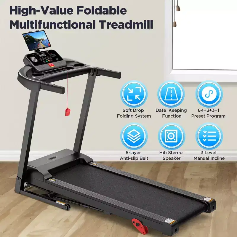 Treadmill on sale, Folding Treadmill Clearance for Home with Adjustable Incline,7.5MPH Speed,3.0HP Foldable Compact Treadmill Running Machine