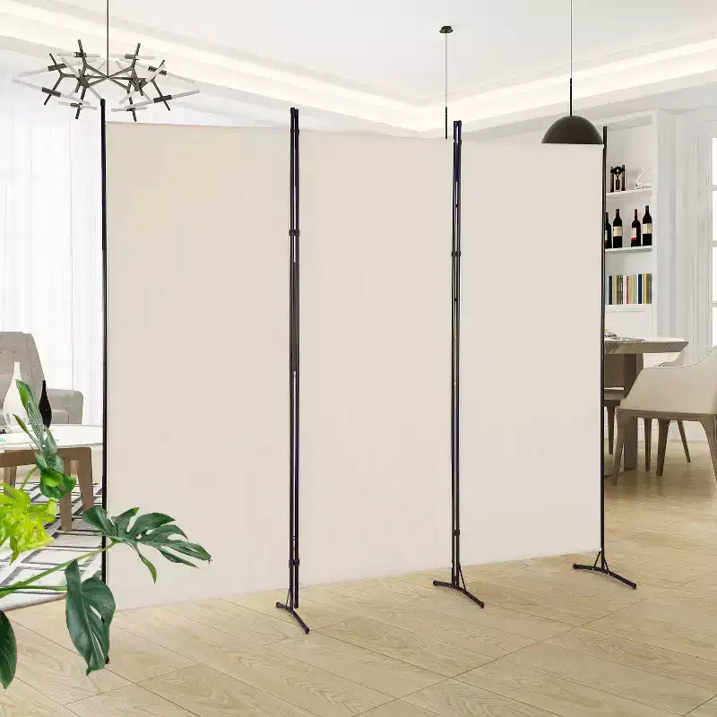 5.9FT Room Divider 3 Panel Folding Privacy Screen with Reinforced Plastic Connector