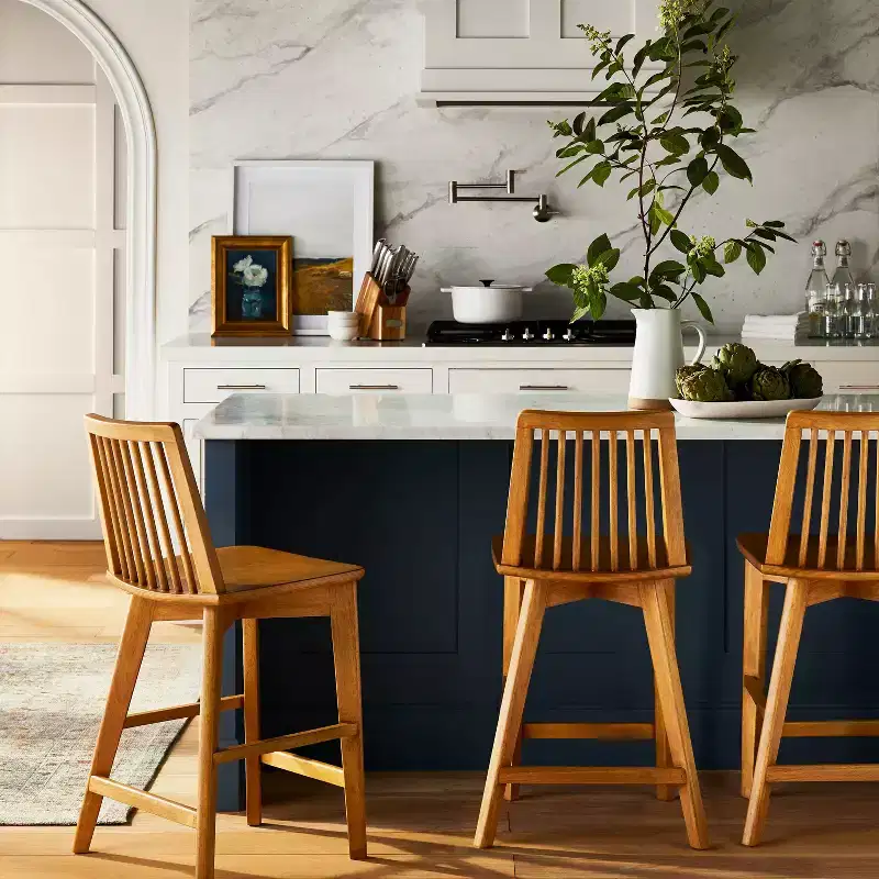 Linden Modified Windsor Wood Counter Height Barstool - Threshold designed with Studio McGee