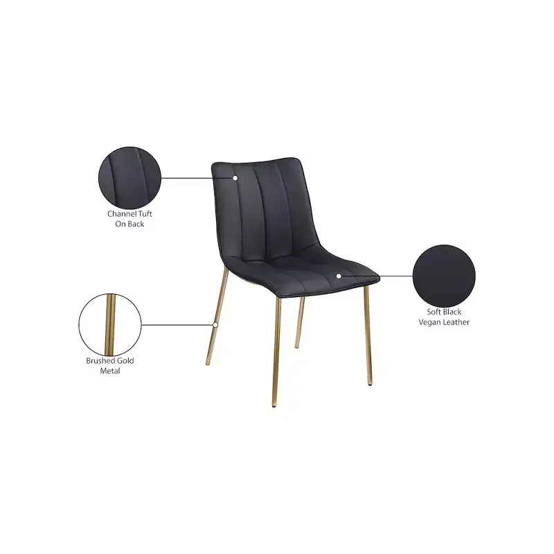 Meridian Furniture,Isla Vegan Leather Dining Chair, Set of 2