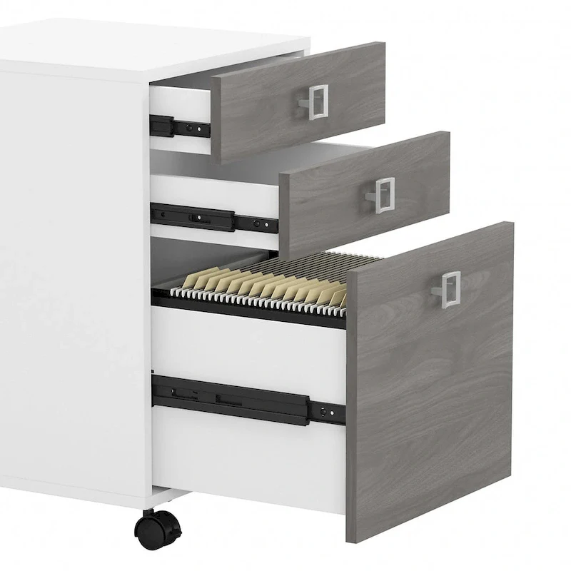 Echo L Shaped Desk with Hutch and Drawers