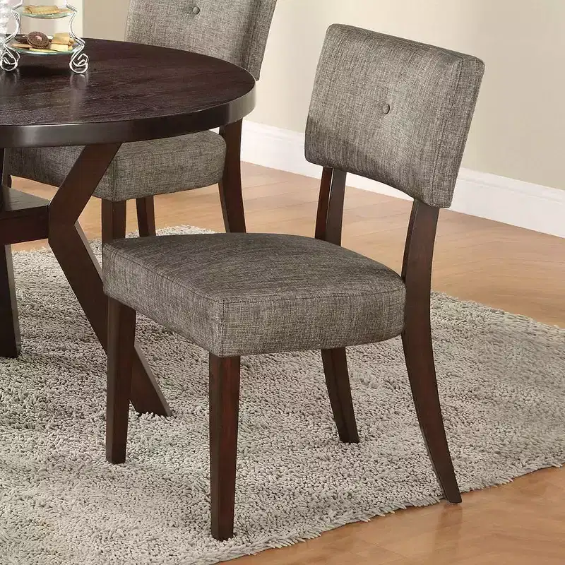 Se of 2 20 Drake Dining Chairs Gray Fabric/Espresso - Acme Furniture