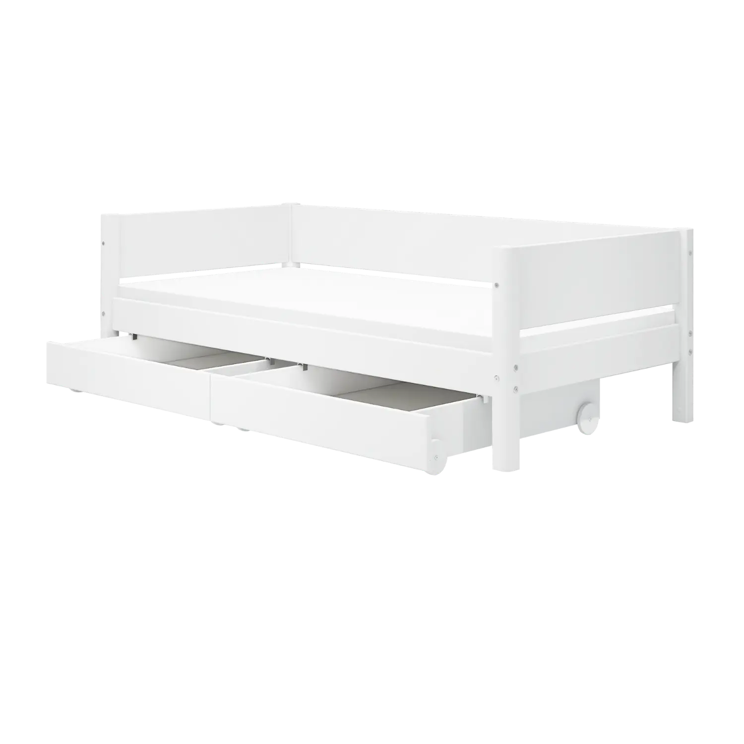 Single Bed with Storage, 90x200 cm, White