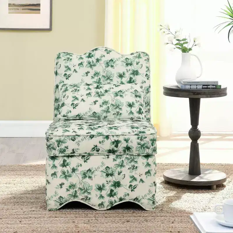 Flannel Single Dining Chair with Soft Cushion, Backrest & Matching Waist Pillow – No Armrests
