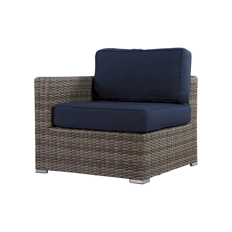 LSI 7 Piece Rattan Sunbrella Sectional Seating Group with Cushions
