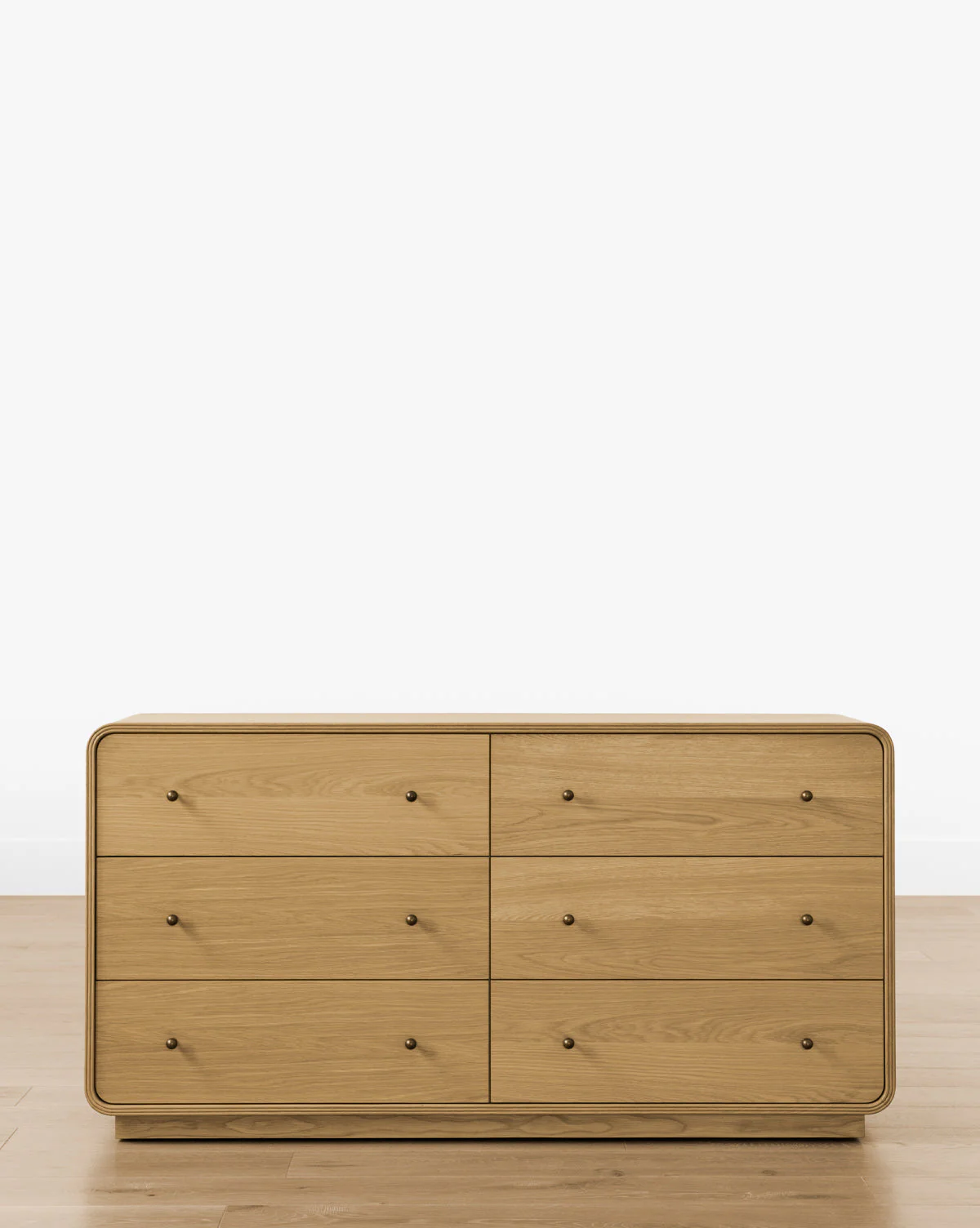 Modern Oak Dresser with Oversized Soft-Close Drawers & Brass Hardware for Bedroom