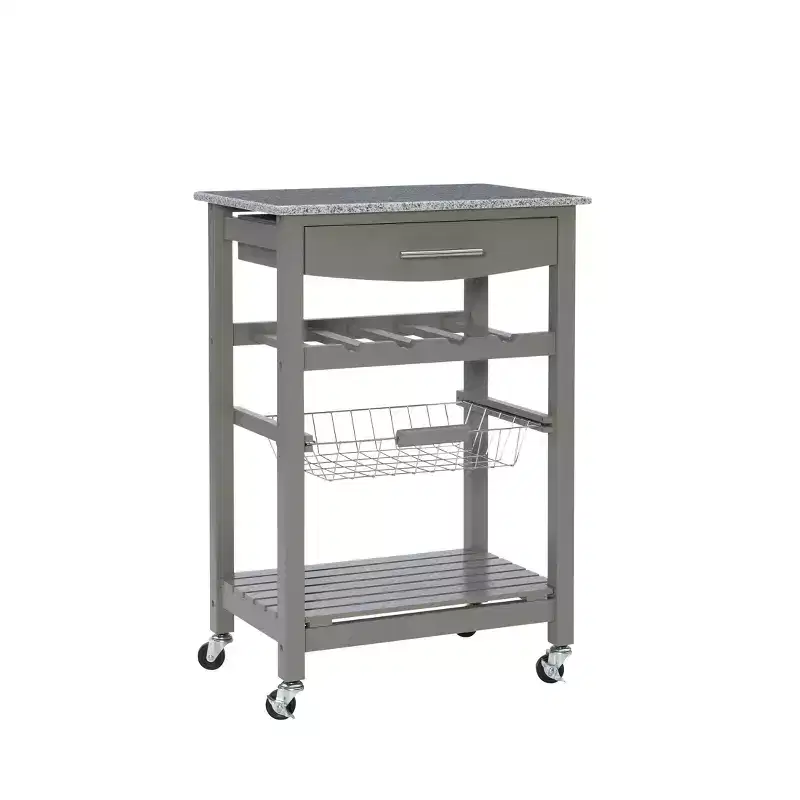 Roger Kitchen Island Granite Top - Linon