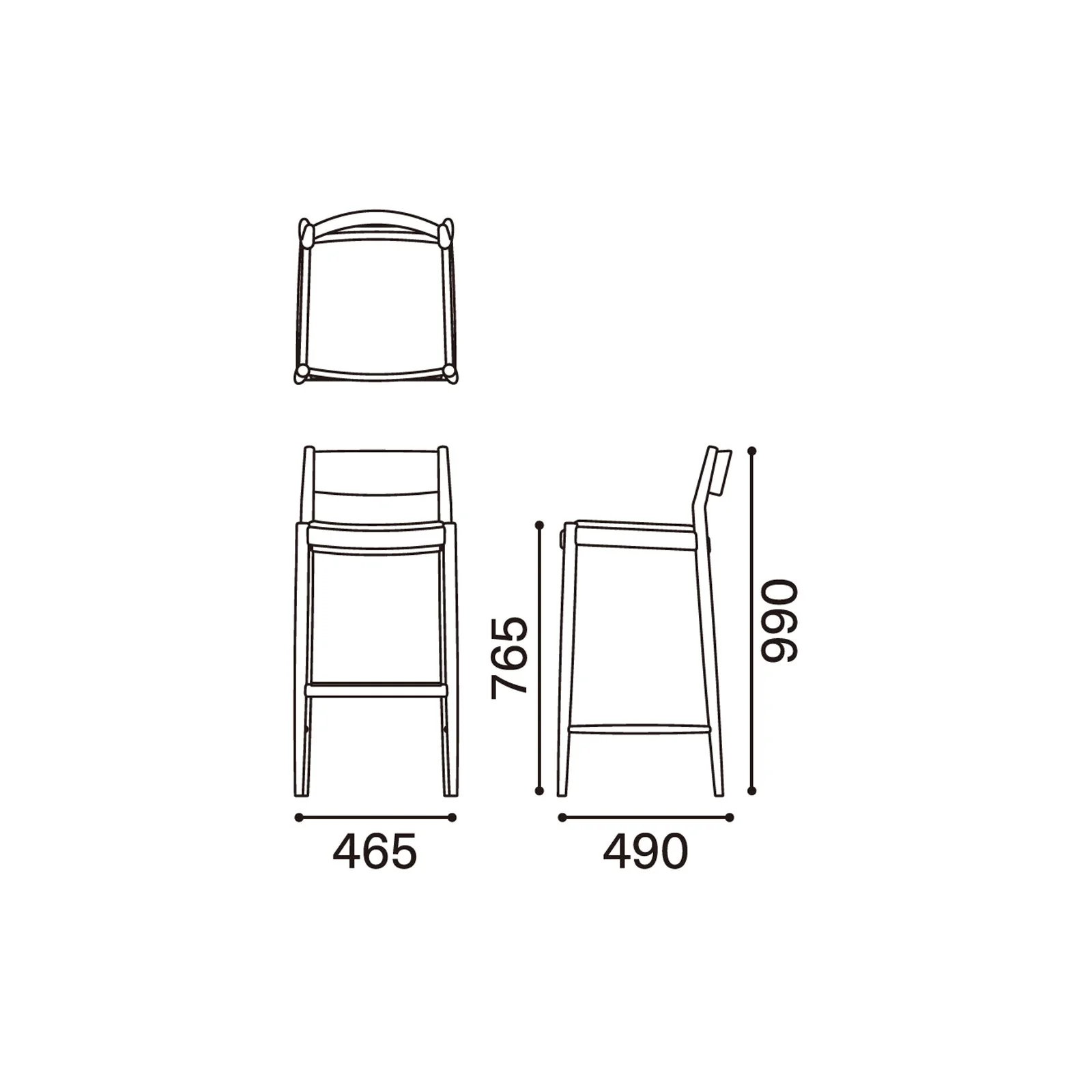High stool (with cushion)