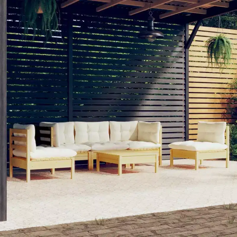 vidaXL Outdoor Garden Lounge Set with Cushions - Solid Pine Wood