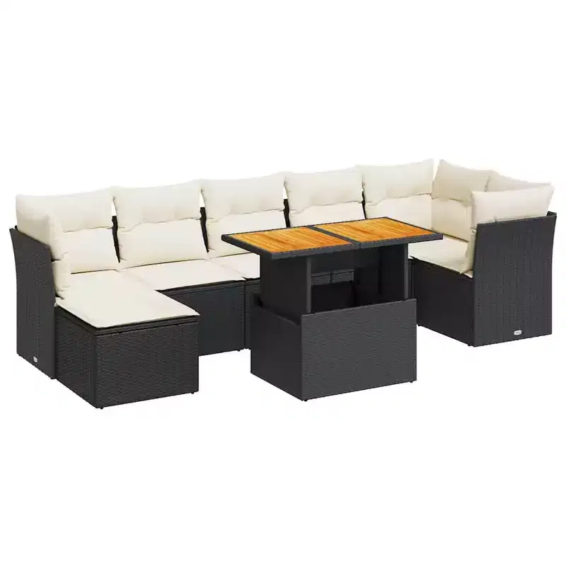 vidaXL Outdoor Sofa Set with Cushions - Flexible Modular Design
