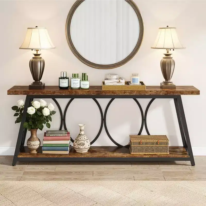 MAYEERTY 70.9 Inch Long Console Table Adjustable Feet Multifunctional Accent Table