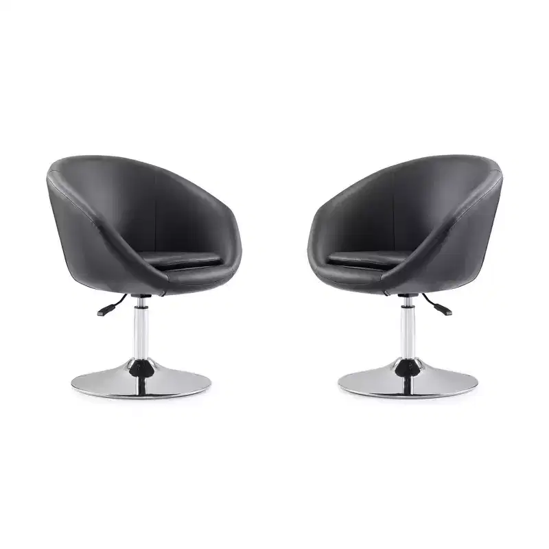 Set of 2 Hopper Wool Blend Adjustable Height Chairs - Manhattan Comfort