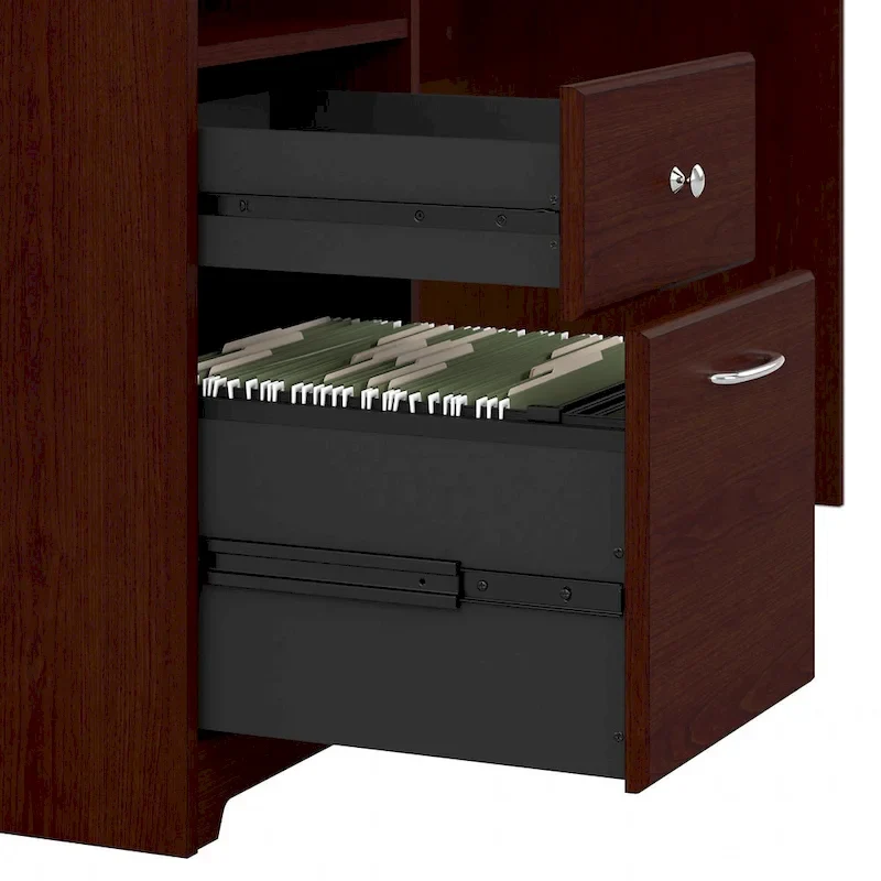 72W Computer Desk with Hutch and Drawers by