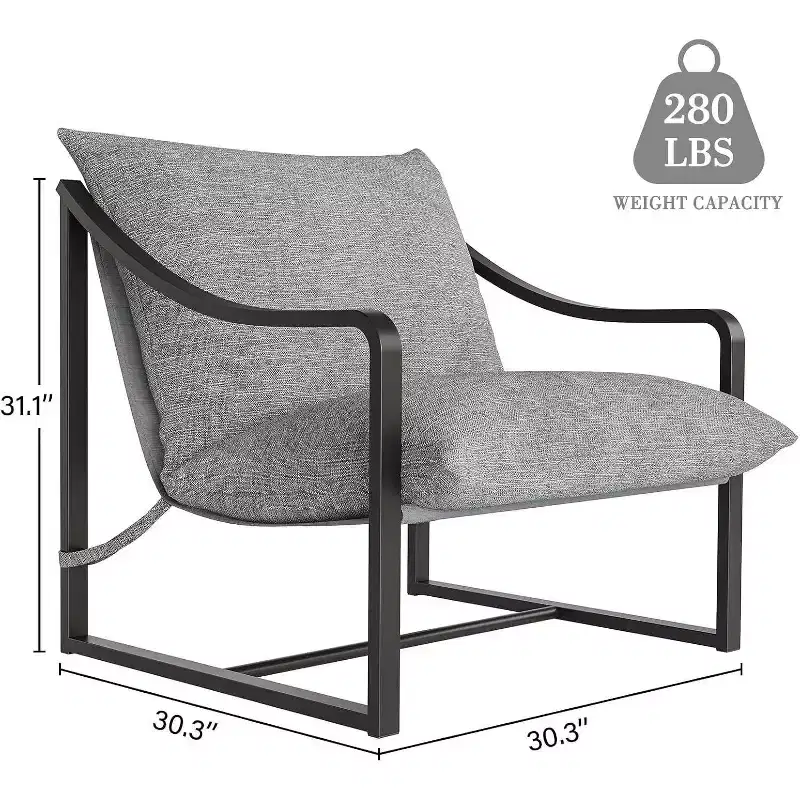Acekool Compact Lounge Chair - Versatile Single Seater with Cushion for Living Room, Study or Porch (Multiple Colors Available)