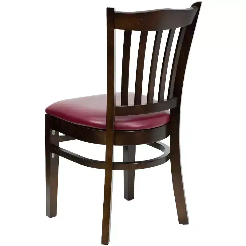 Vertical Slat Back Wooden Restaurant Chair