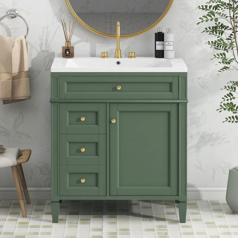 Bathroom Vanity with Top Sink and a Tip-out Drawer