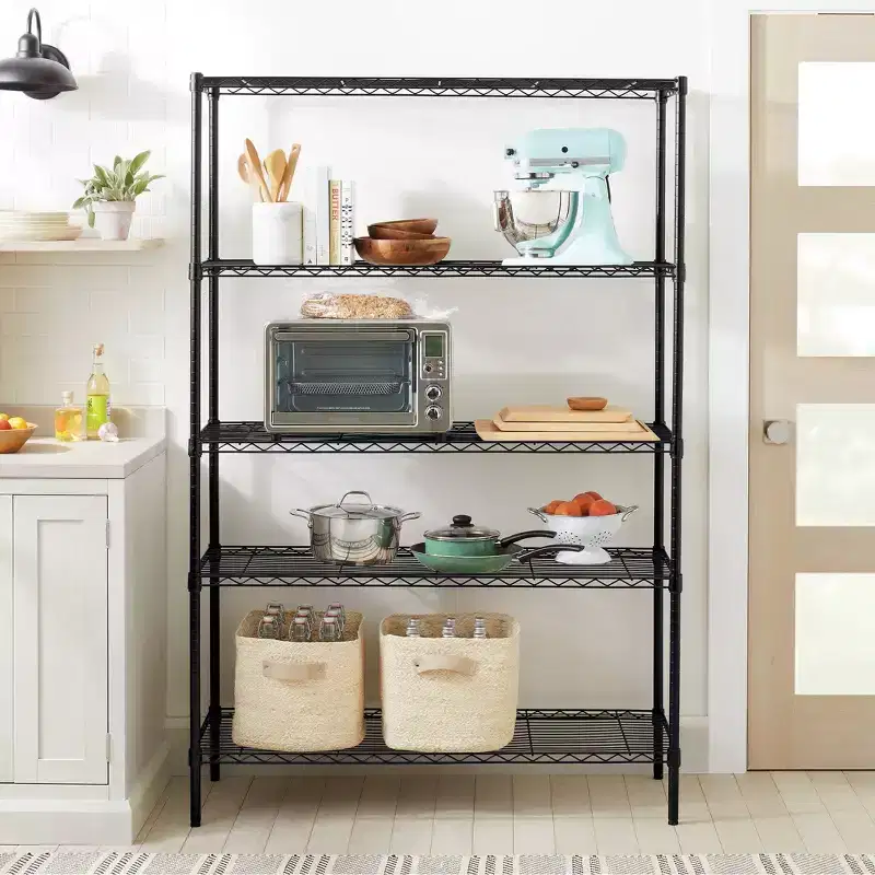 5 Tier Wide Wire Shelving - Brightroom