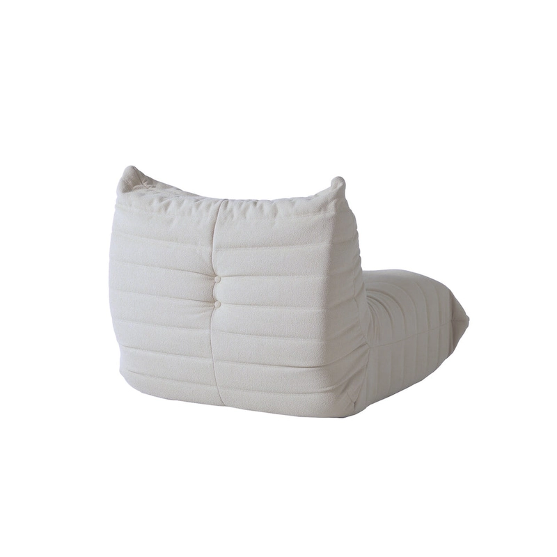 Modern Bean Bag Chair, Teddy Fabric Lounger Chair Lazy Sofa Set
