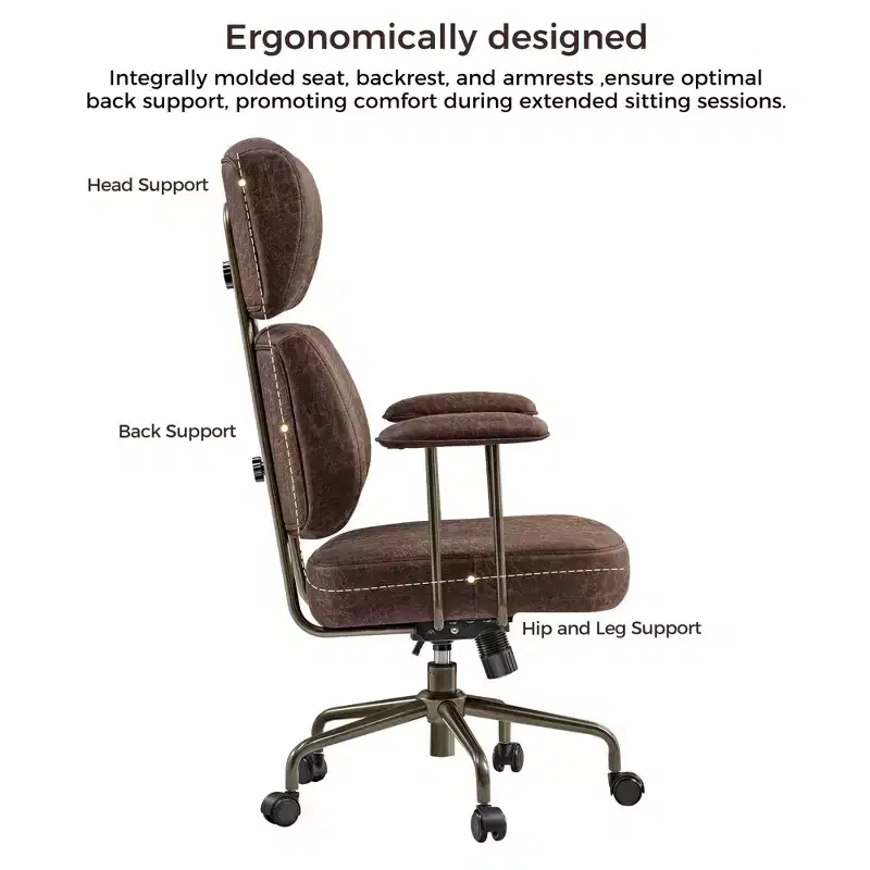 Faux Suede Fabric High Back Office Chair