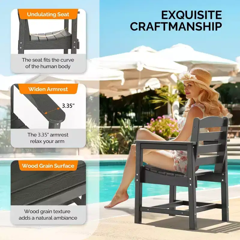 Karl Home | 24-Inch HDPE Patio Dining Chair
