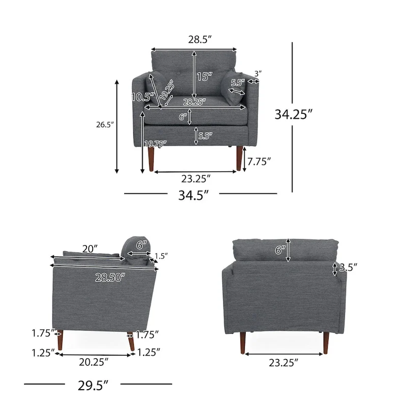 Symonds Tufted Club Chair with Accent Pillows by Christopher Knight Home