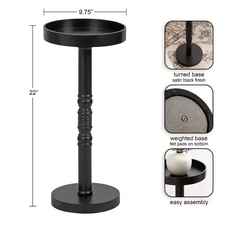 Kate and Laurel - Bellport Pedestal End Table
