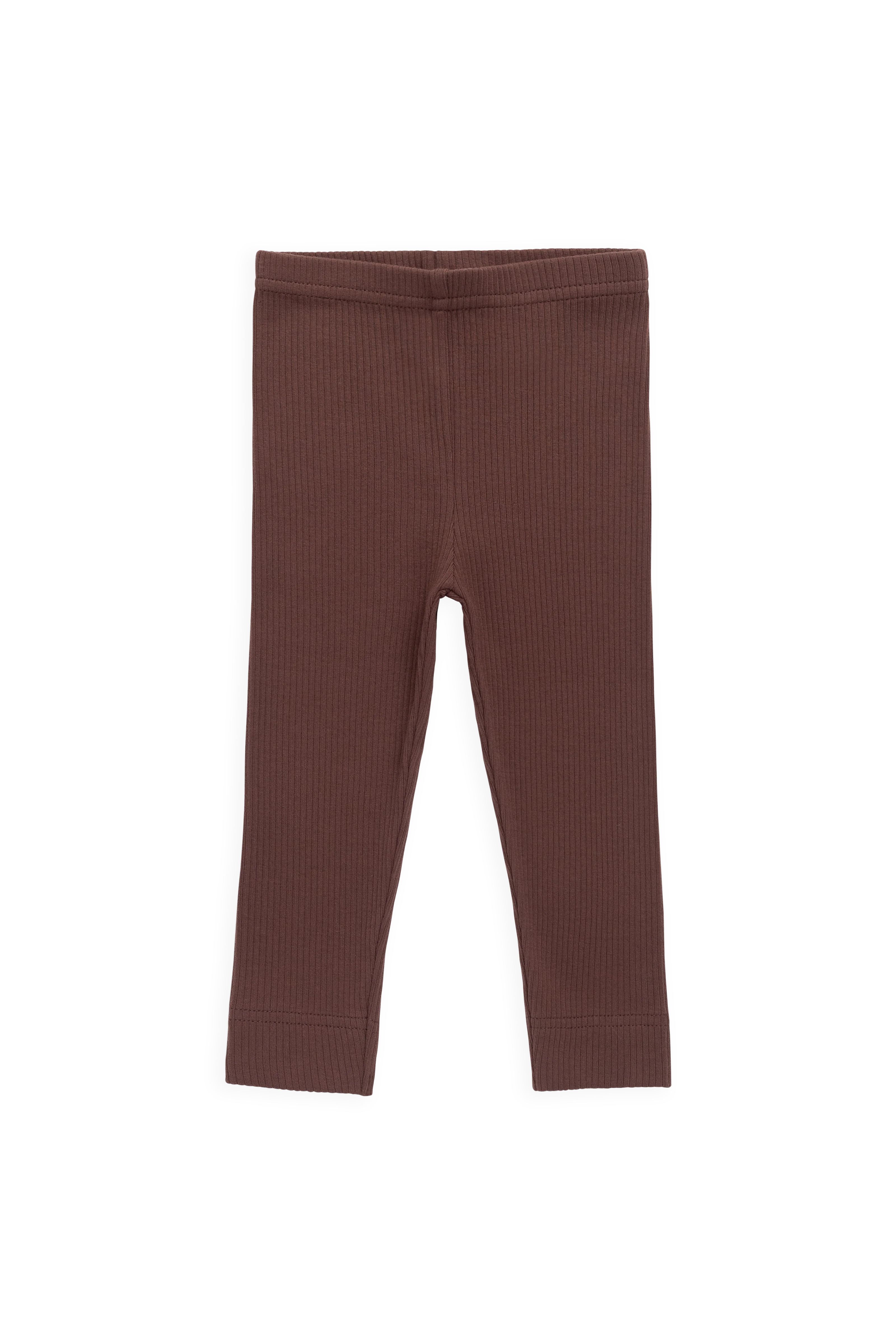Earthy Burnt Cinnamon Ribbed Organic Cotton-Modal Legging with Elastic Waistband for Girls NB–10Y
