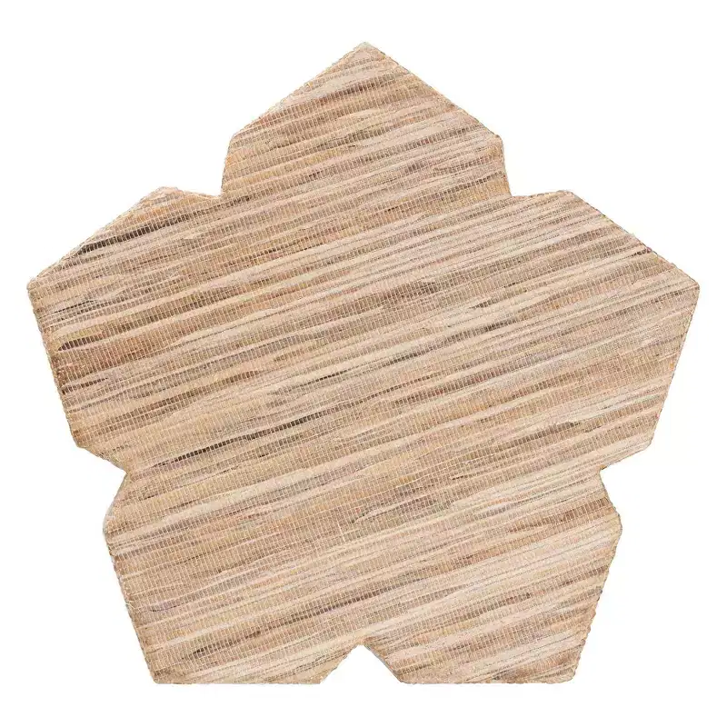 Woven Grasscloth End Table, Natural Finish, Boho Side Table for Living Room & Bedroom