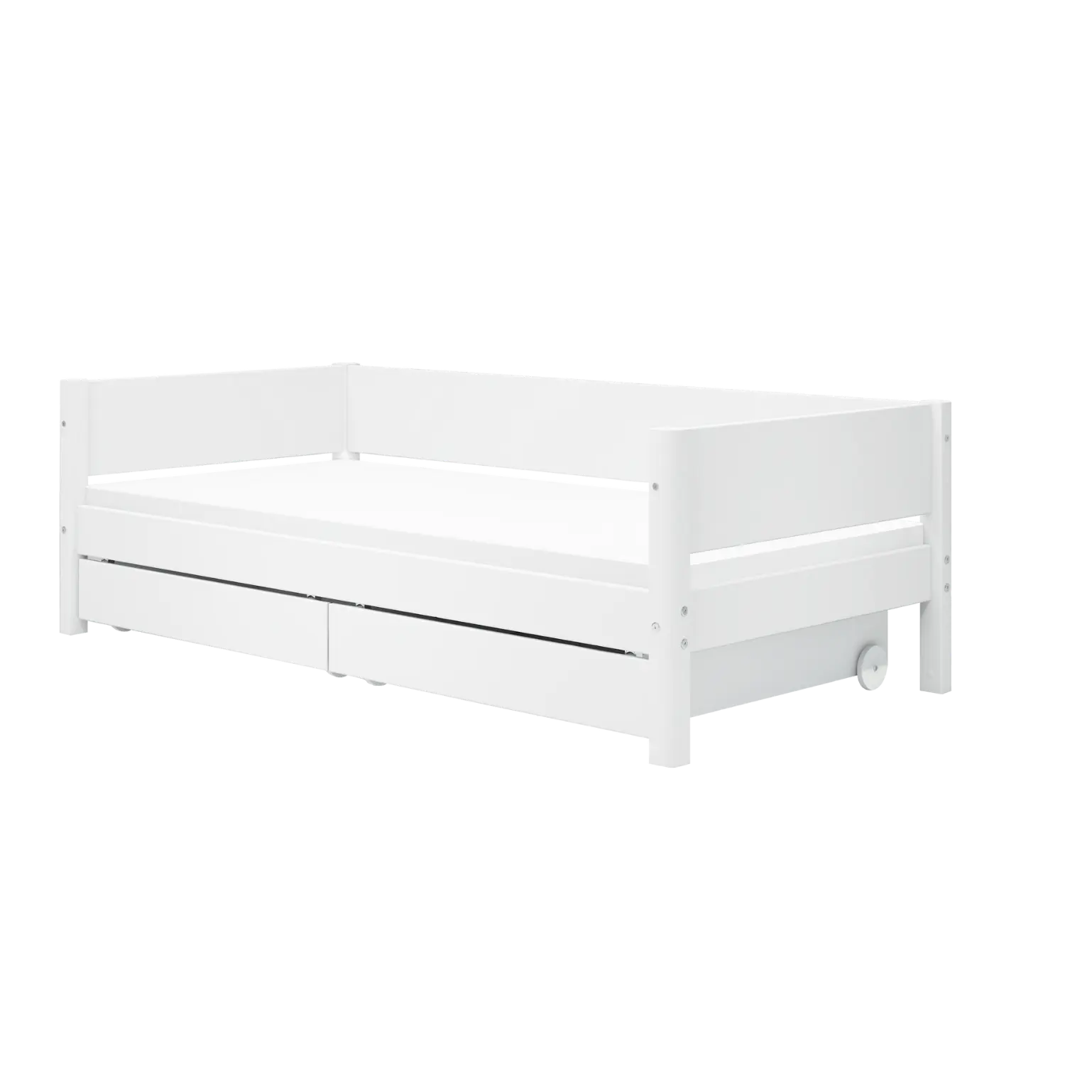Single Bed with Storage, 90x200 cm, White
