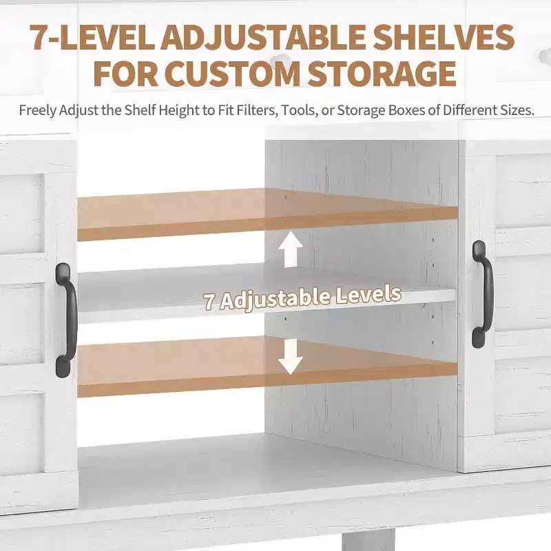 55-75 Gallon Aquarium Stand with Power Outlet, 3 Drawers & Cabinets, 1400 lbs, Farmhouse
