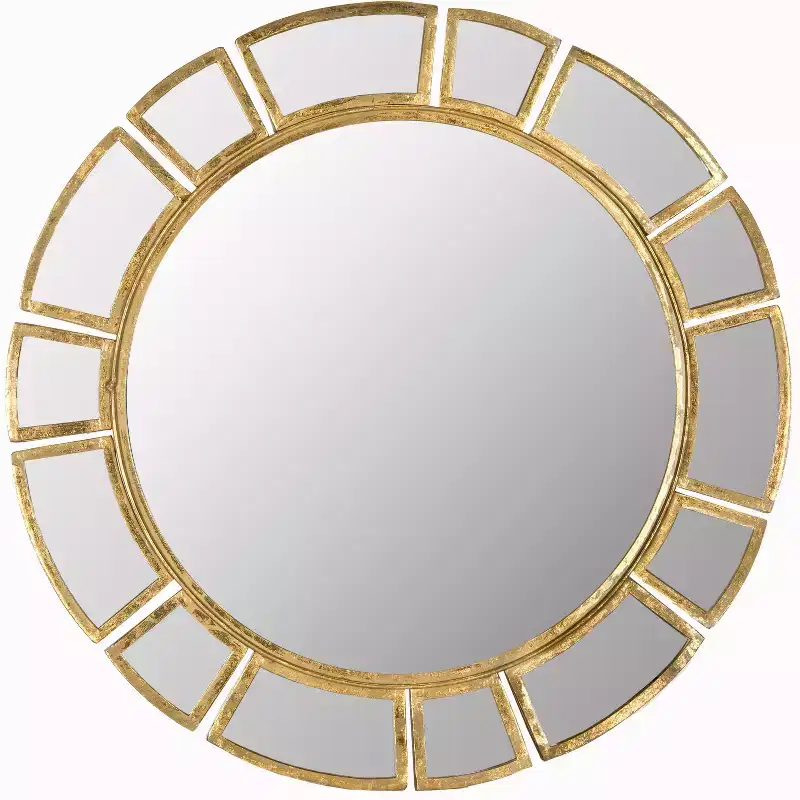 Deco Sunburst Wall Mirror, 30.5 x 30 in., Antique Gold