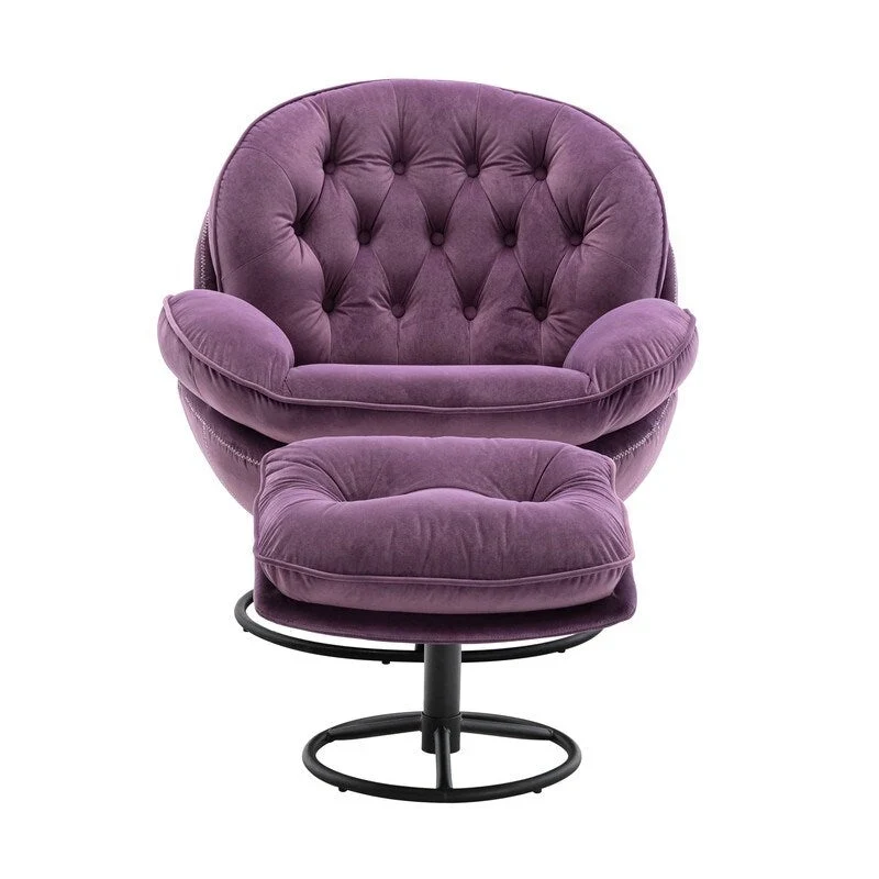 Accent chair TV Chair Living room Chair Grey with ottoman