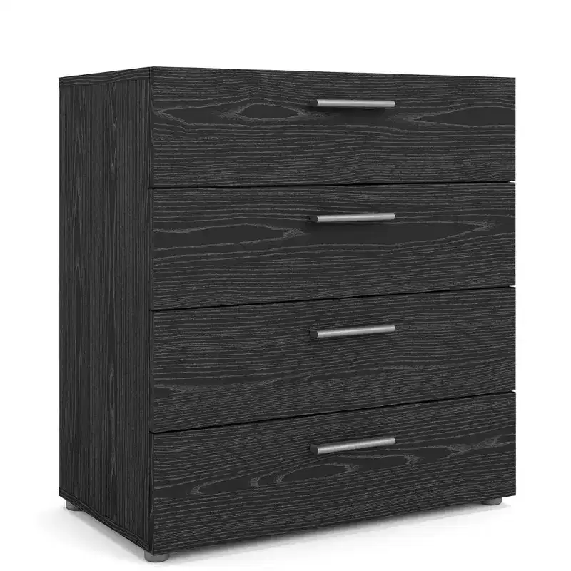 4 Drawer Chest, Black Woodgrain