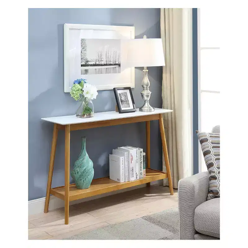 Breighton Home Oslo Console Table White: Sleek Sofa Table, Narrow Design for Entryways