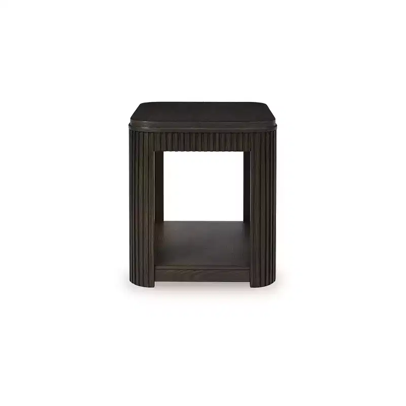 Signature Design by Ashley Carlibrie Rectangular End Table with Lower Shelf, Warm Brown Finish