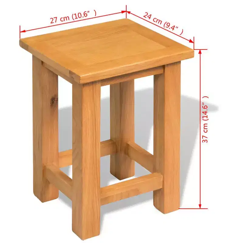 Solid Oak Wood End Table 10.6