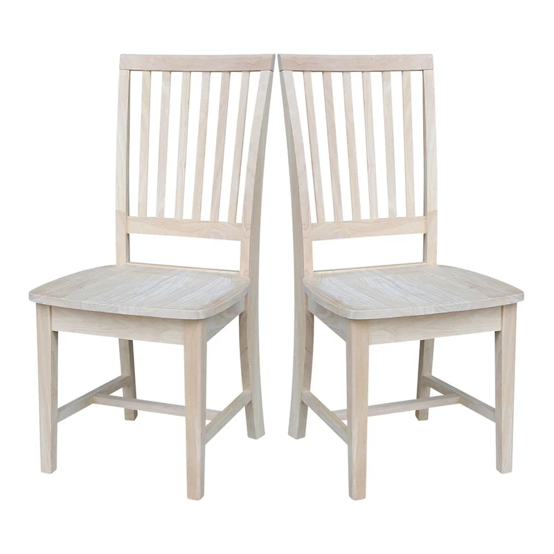 Solid Wood Mission Dining Side Chairs, Set of 2