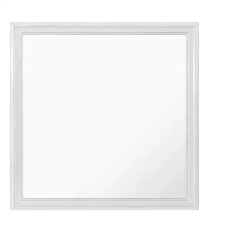HomeRoots 38 White Square Wood Framed Accent Mirror