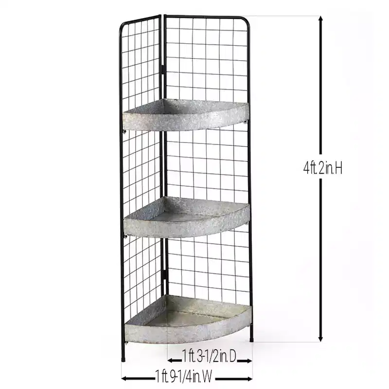 3-Tier Metal Corner Shelves