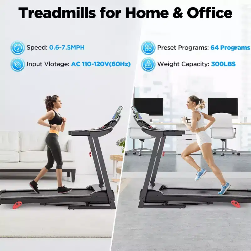 3.5HP Folding Electric Motorized Treadmill with Bluetooth Speaker