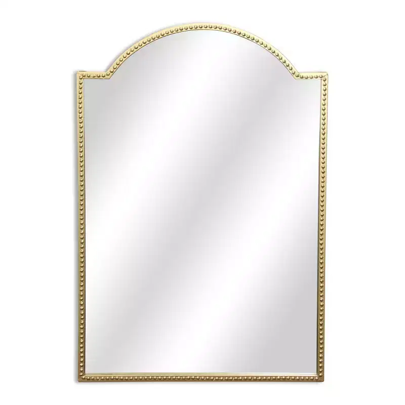 32 Gold Metal Beaded Arch Accent Mirror