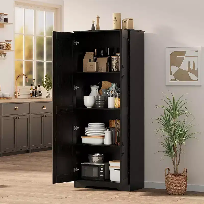 Double-door tall cabinet, compact and elegant without taking up much space, perfect for entryways, bedroom corners