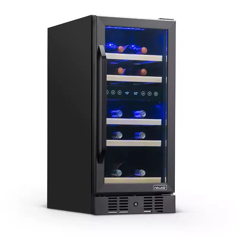 Newair 29-Bottle 14.8 Black Built-In Dual Zone Wine Fridge