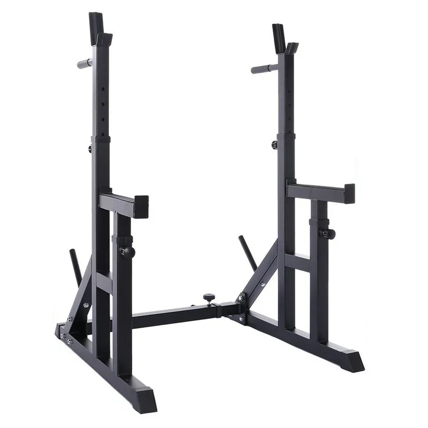 Heavy Duty Adjustable Squat & Bench Press Rack 2.0 ¨C 400kg Capacity, 13 Height Levels, Dip Handles, Plate Storage & Olympic Bar Support for Home Gym Training