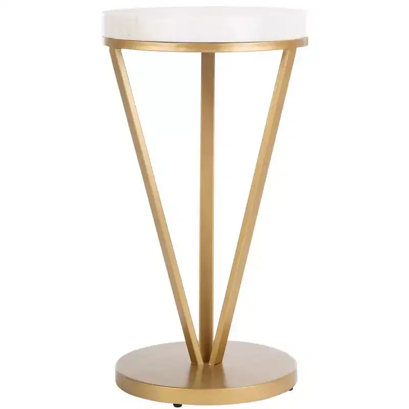 Theia Accent Table - ACC3704A - White/Gold - Safavieh