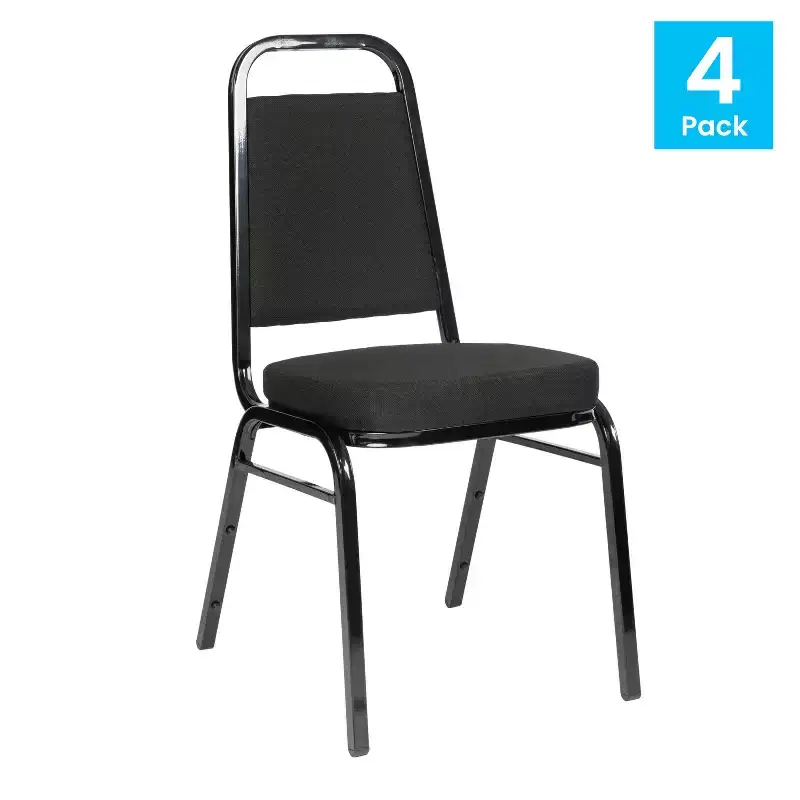Flash Furniture 4 Pack HERCULES Series Trapezoidal Back Stacking Banquet Chair