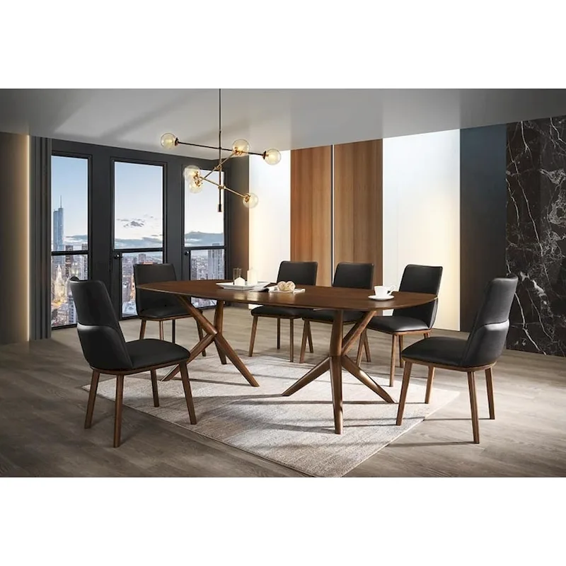 Modrest Utah Modern Walnut Rectangular Dining Table