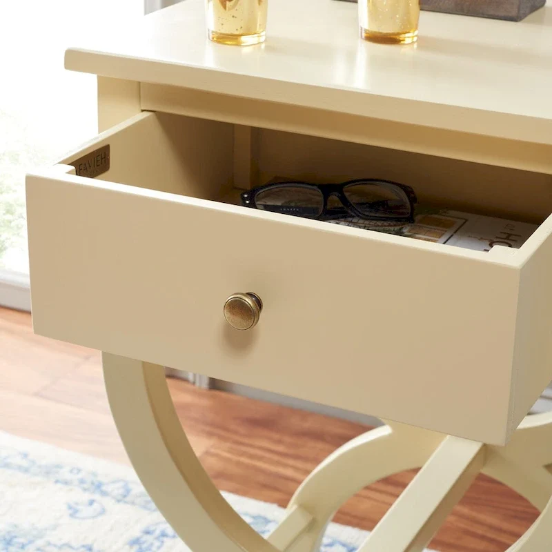 SAFAVIEH Liller 1-Drawer Accent Table Nightstand (Fully Assembled) - 18 W x 15 D x 27 H - 18Wx15Dx27H
